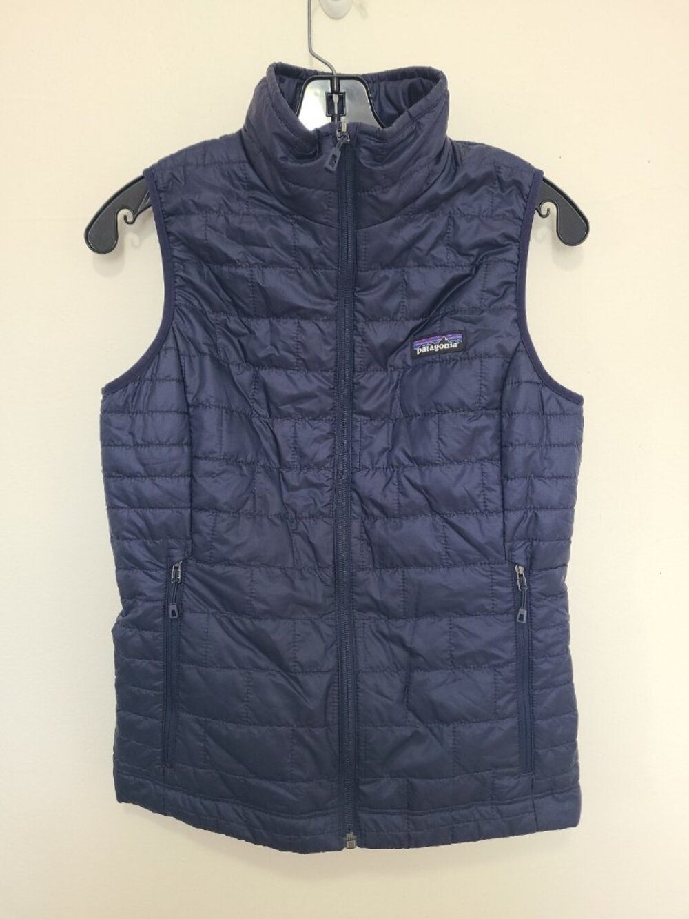 Patagonia Womens Nano Puff Vest Quilted Full Zip Insulated size XS Navy Blue